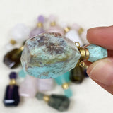 Amethyst Heart Perfume Bottle Pendant for Necklace