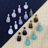 Amethyst Heart Perfume Bottle Pendant for Necklace