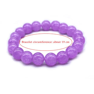 Natural Stone Purple Green Bead Bracelet Vintage Charm Round Chain Bracelet
