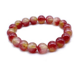 Natural Stone Purple Green Bead Bracelet Vintage Charm Round Chain Bracelet