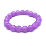 Natural Stone Purple Green Bead Bracelet Vintage Charm Round Chain Bracelet
