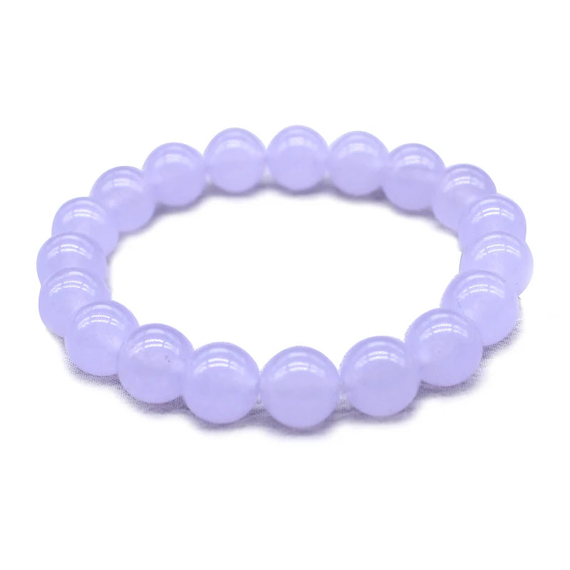 Natural Stone Purple Green Bead Bracelet Vintage Charm Round Chain Bracelet