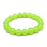 Natural Stone Purple Green Bead Bracelet Vintage Charm Round Chain Bracelet