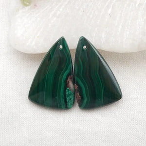 Malachite Gemstone Earring Bead 27x18x5mm 9g Women Earrings Accessories