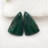 Malachite Gemstone Earring Bead 27x18x5mm 9g Women Earrings Accessories