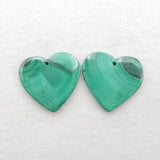 Malachite Heart Shape Earring Bead 23x22x3mm 7g Women Earrings Accessories