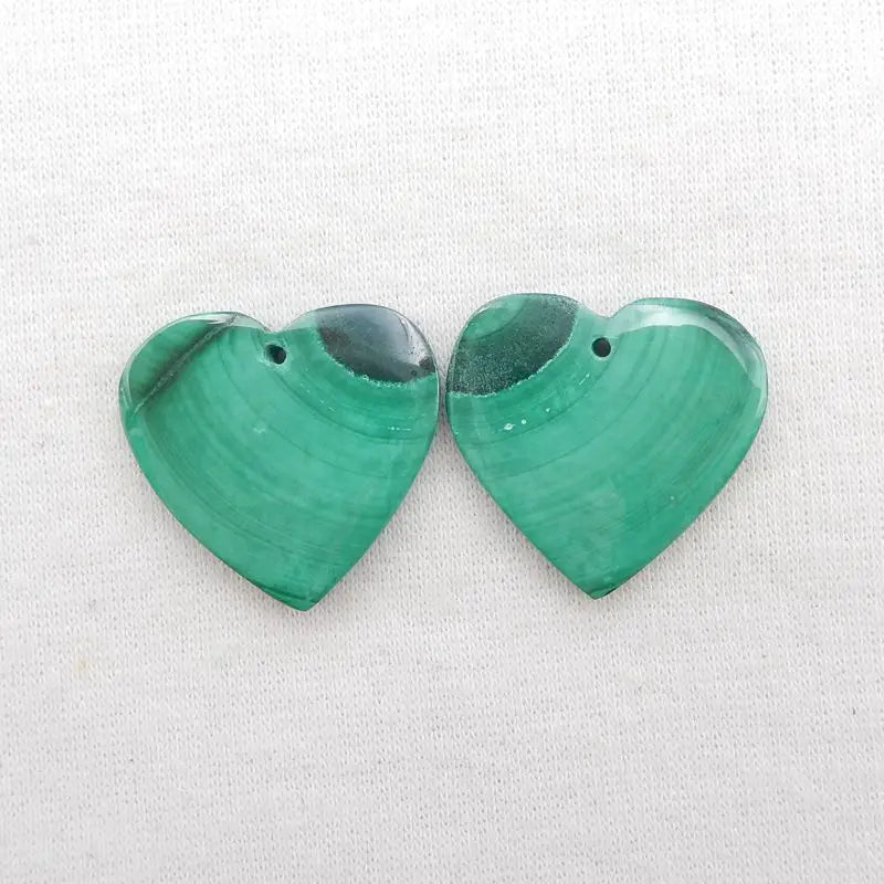 Malachite Heart Shape Earring Bead 23x22x3mm 7g Women Earrings Accessories