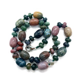 Malachite Lapis Lazuli Agate Necklace, 18 Inches