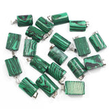 Malachite Semi Cylindrical Necklace Pendants 30Pcs