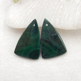 Malachite Triangle Earrings 26x17x4mm 7g