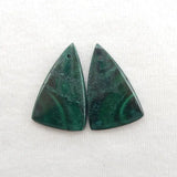 Malachite Triangle Earrings 26x17x4mm 7g