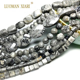 Natural Stone Map Jaspers Loose Beads for Jewelry Making