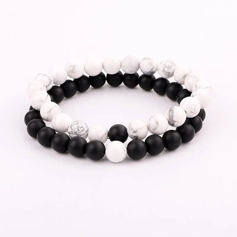 Matte Dull Beaded Elastic Bracelet Women Men