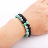 Matte Dull Beaded Elastic Bracelet Women Men