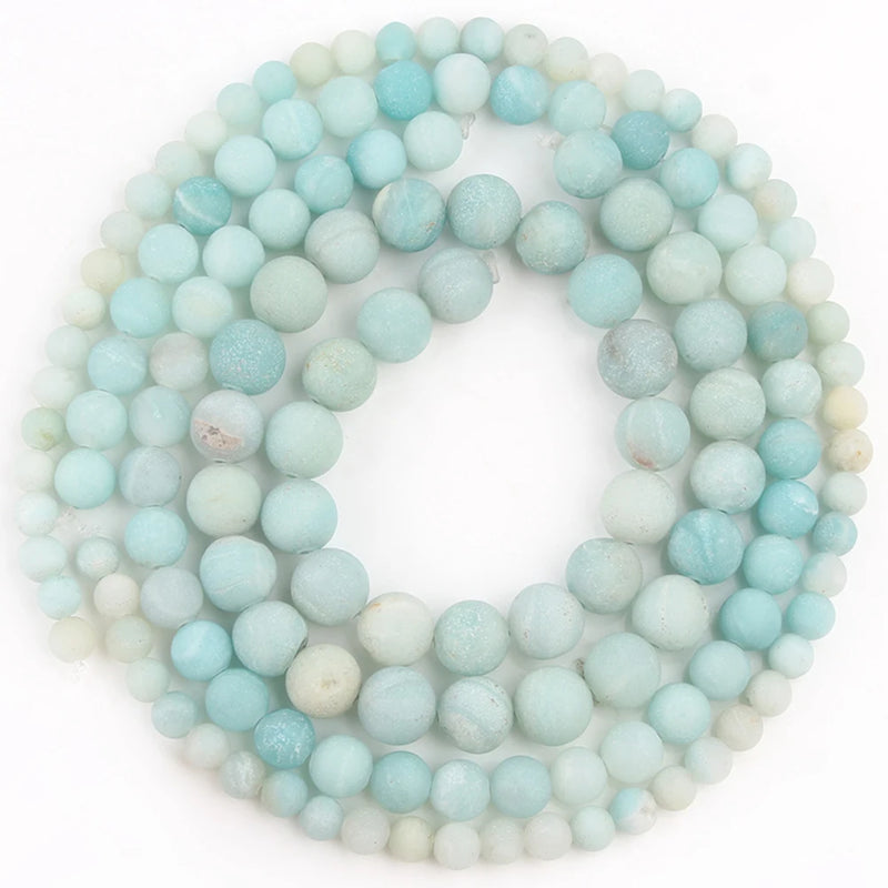 Matte Dull Polish Agates Amazonite Beads for Bracelet Making