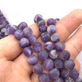 Matte Dull Purple Amethyst Quartz Beads 4-12mm