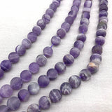 Matte Dull Purple Amethyst Quartz Beads 4-12mm