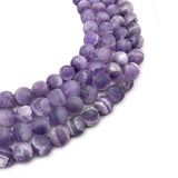 Matte Dull Purple Amethyst Quartz Beads 4-12mm