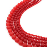Red Chalcedony Natural Stone Matte Frosted Beads 4-12mm DIY Jewelry Making