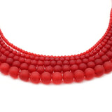 Red Chalcedony Natural Stone Matte Frosted Beads 4-12mm DIY Jewelry Making