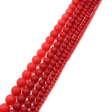 Red Chalcedony Natural Stone Matte Frosted Beads 4-12mm DIY Jewelry Making