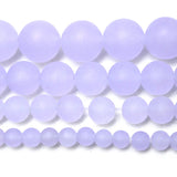 Matte Violet Chalcedony Loose Beads 15" Strand
