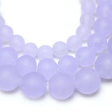 Matte Violet Chalcedony Loose Beads 15" Strand