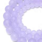 Matte Violet Chalcedony Loose Beads 15" Strand