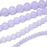 Matte Violet Chalcedony Loose Beads 15" Strand