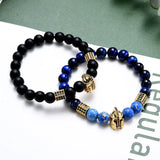 Lapis Lazuli Stone Metal Bracelet