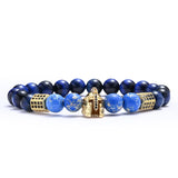 Lapis Lazuli Stone Metal Bracelet