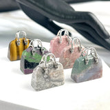 Natural Stone Mini Bag Ornament Healing Crystal Reiki Gemstone Pendant