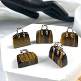 Natural Stone Mini Bag Ornament Healing Crystal Reiki Gemstone Pendant