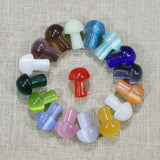Mini Cat Eye Opal Mushroom Figurine Quartz Healing Crystal DIY Statue