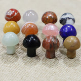 Natural Stone Mini Crystal Mushroom Figurines 12Pcs