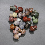 Natural Stone Mini Crystal Mushroom Figurines 12Pcs