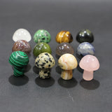 Natural Stone Mini Crystal Mushroom Figurines 12Pcs