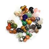 Natural Stone Mini Crystal Mushroom Figurines 12Pcs