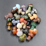 Natural Stone Mini Crystal Mushroom Figurines 12Pcs