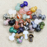 Natural Stone Mini Crystal Mushroom Figurines 12Pcs