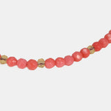 Pink Corallite Stone Beads Bracelet 3mm Crystal Charm DIY Jewelry