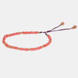 Pink Corallite Stone Beads Bracelet 3mm Crystal Charm DIY Jewelry