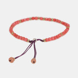 Pink Corallite Stone Beads Bracelet 3mm Crystal Charm DIY Jewelry