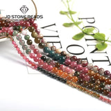 Mixed Tourmaline Round Stone Beads for Jewelry Making
