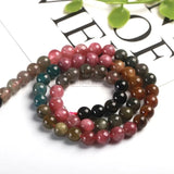 Mixed Tourmaline Round Stone Beads for Jewelry Making