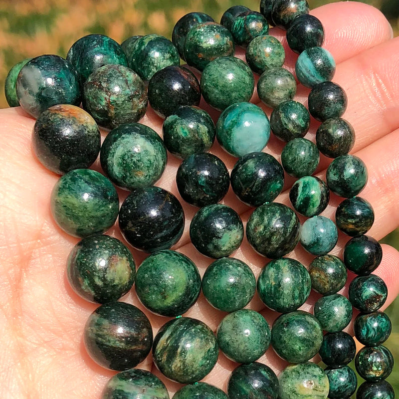 Natural Stone Green Emerald Round Spacer Beads for Jewelry Making