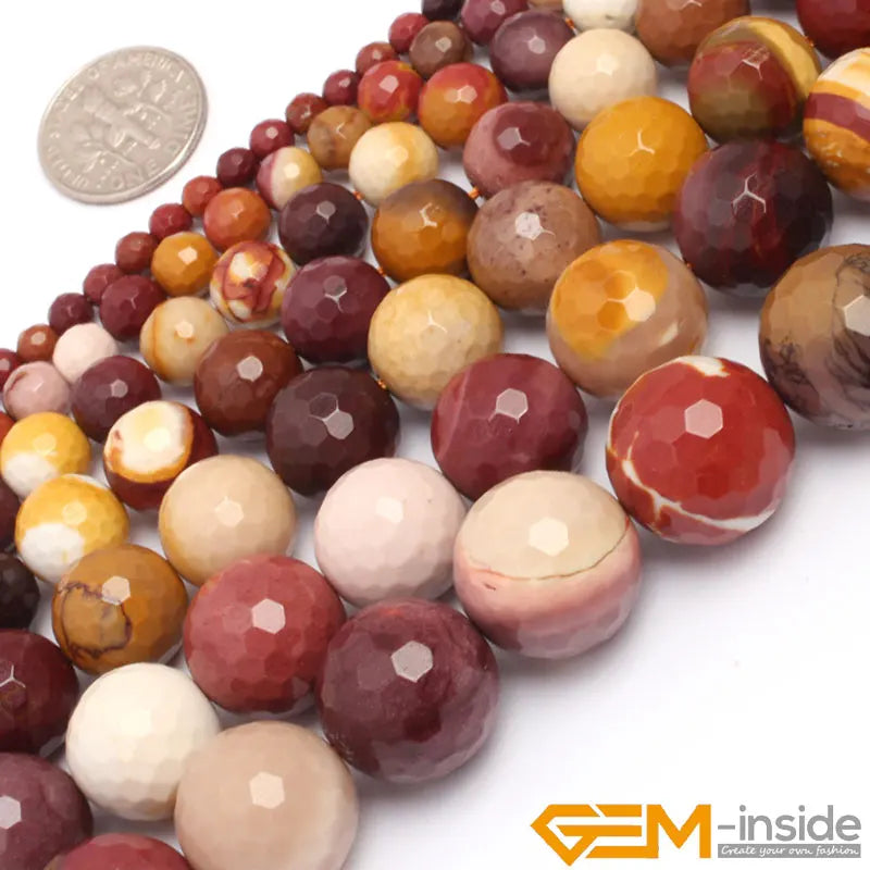 Mookaite Jasper Round Faceted Beads 6mm 8mm 10mm 12mm