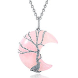 Gemstone Life Tree Pendant Necklace Women