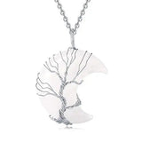 Gemstone Life Tree Pendant Necklace Women