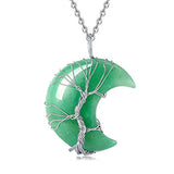 Gemstone Life Tree Pendant Necklace Women
